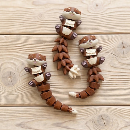 Porte-clé Loutre articulée 3D – Bébé Loutre Kawaii Epoxy Kawaii