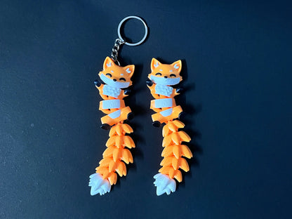 Porte-clé Renard articulé 3D – Bébé Renard Kawaii Epoxy Kawaii