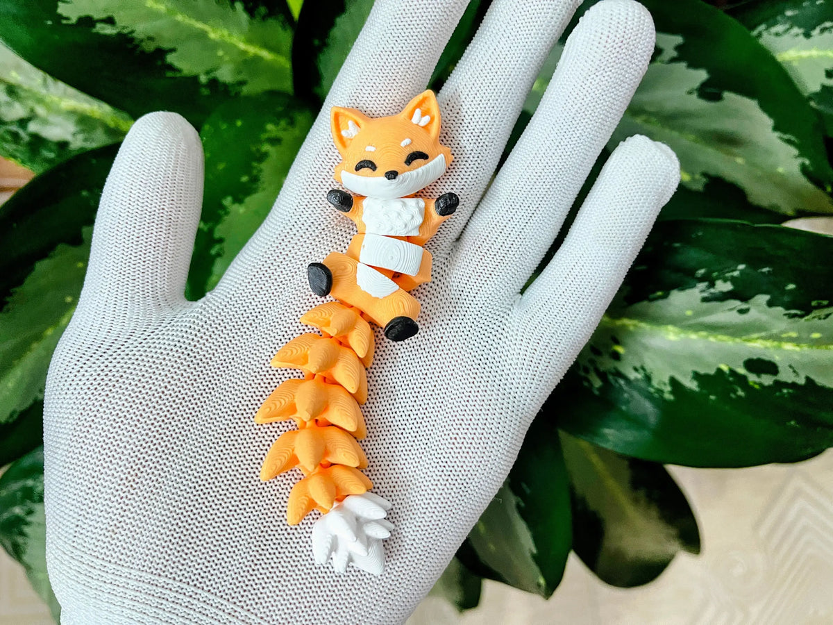 Porte-clé Renard articulé 3D – Bébé Renard Kawaii Epoxy Kawaii