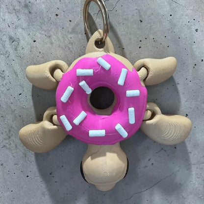 Porte clé tortue donut kawaii imprimé 3D