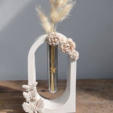 Soliflore Arche Fleuri Personnalisable en Jesmonite – Décoration Artisanale Élégante 🌸 Epoxy Kawaii