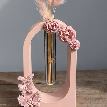 Soliflore Arche Fleuri Personnalisable en Jesmonite – Décoration Artisanale Élégante 🌸 Epoxy Kawaii