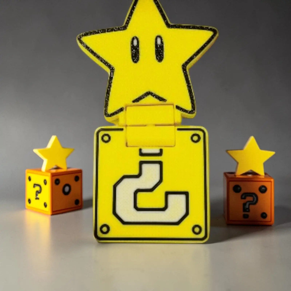 Slider étoile jaune style gaming en impression 3D avec mécanisme de glisse anti-stress