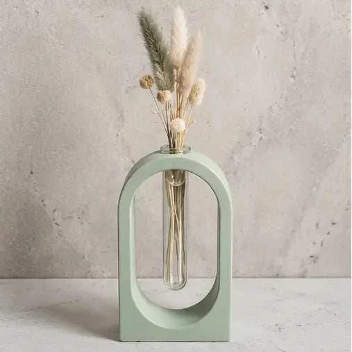 Soliflore arche personnalisable en jesmonite avec fleurs séchées