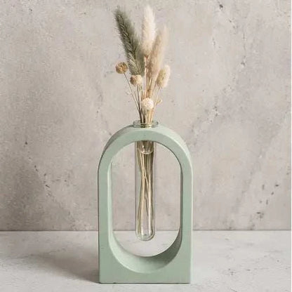 Soliflore arche personnalisable en jesmonite avec fleurs séchées