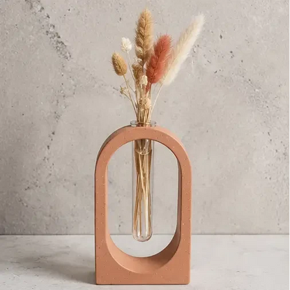 Soliflore arche personnalisable en jesmonite avec fleurs séchées