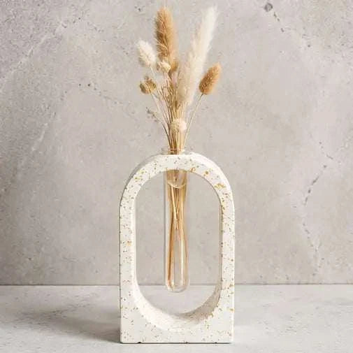 Soliflore arche artisanal en Jesmonite personnalisable pour décoration cocooning élégante