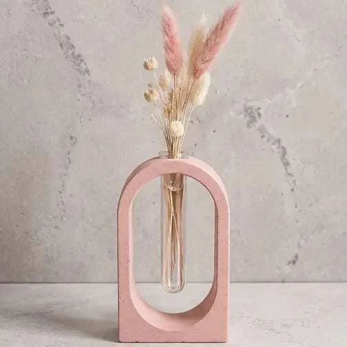 Soliflore arche personnalisable en jesmonite avec fleurs séchées