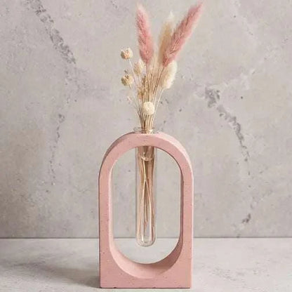 Soliflore arche personnalisable en jesmonite avec fleurs séchées