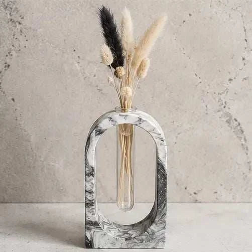 Soliflore arche personnalisable en jesmonite avec fleurs séchées