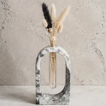 Soliflore arche personnalisable en jesmonite avec fleurs séchées