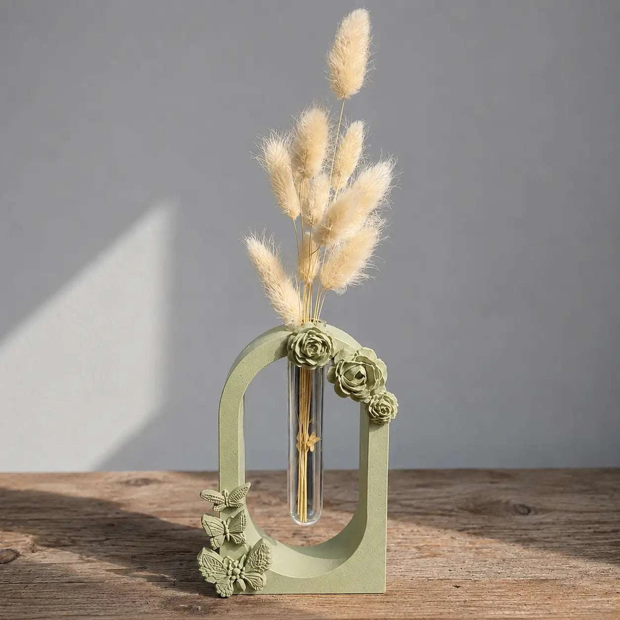 Soliflore Arche Fleuri Personnalisable en Jesmonite – Décoration Artisanale Élégante 🌸 Epoxy Kawaii