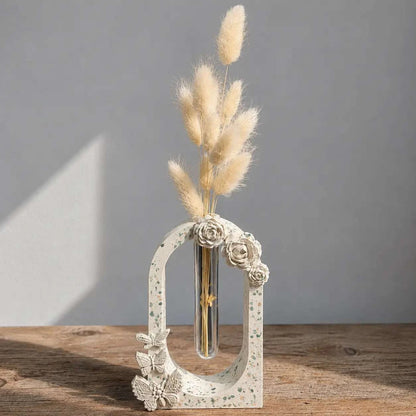 Soliflore Arche Fleuri Personnalisable en Jesmonite – Décoration Artisanale Élégante 🌸 Epoxy Kawaii