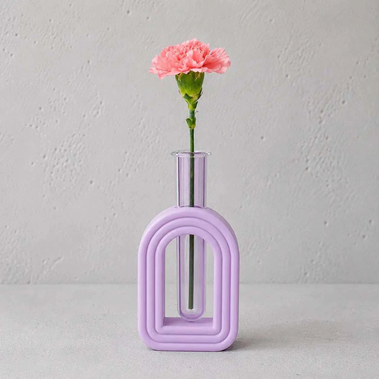 Soliflore Arche Minimaliste en Jesmonite – Vase Décoration Moderne & Artisanale Epoxy Kawaii