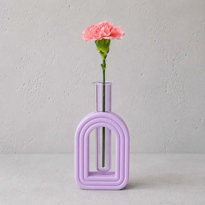 Soliflore Arche Minimaliste en Jesmonite – Vase Décoration Moderne & Artisanale Epoxy Kawaii