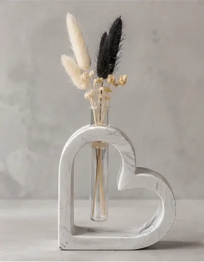 Soliflore Cœur en Jesmonite Personnalisable – Décoration Romantique Artisanale Epoxy Kawaii