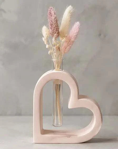 Soliflore Cœur en Jesmonite Personnalisable – Décoration Romantique Artisanale Epoxy Kawaii
