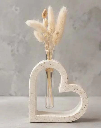 Soliflore Cœur en Jesmonite Personnalisable – Décoration Romantique Artisanale Epoxy Kawaii