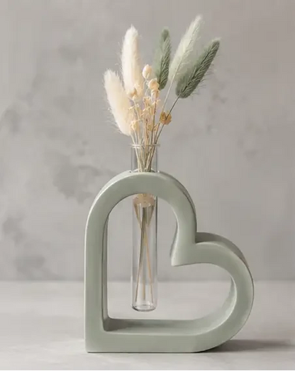Soliflore Cœur en Jesmonite Personnalisable – Décoration Romantique Artisanale Epoxy Kawaii