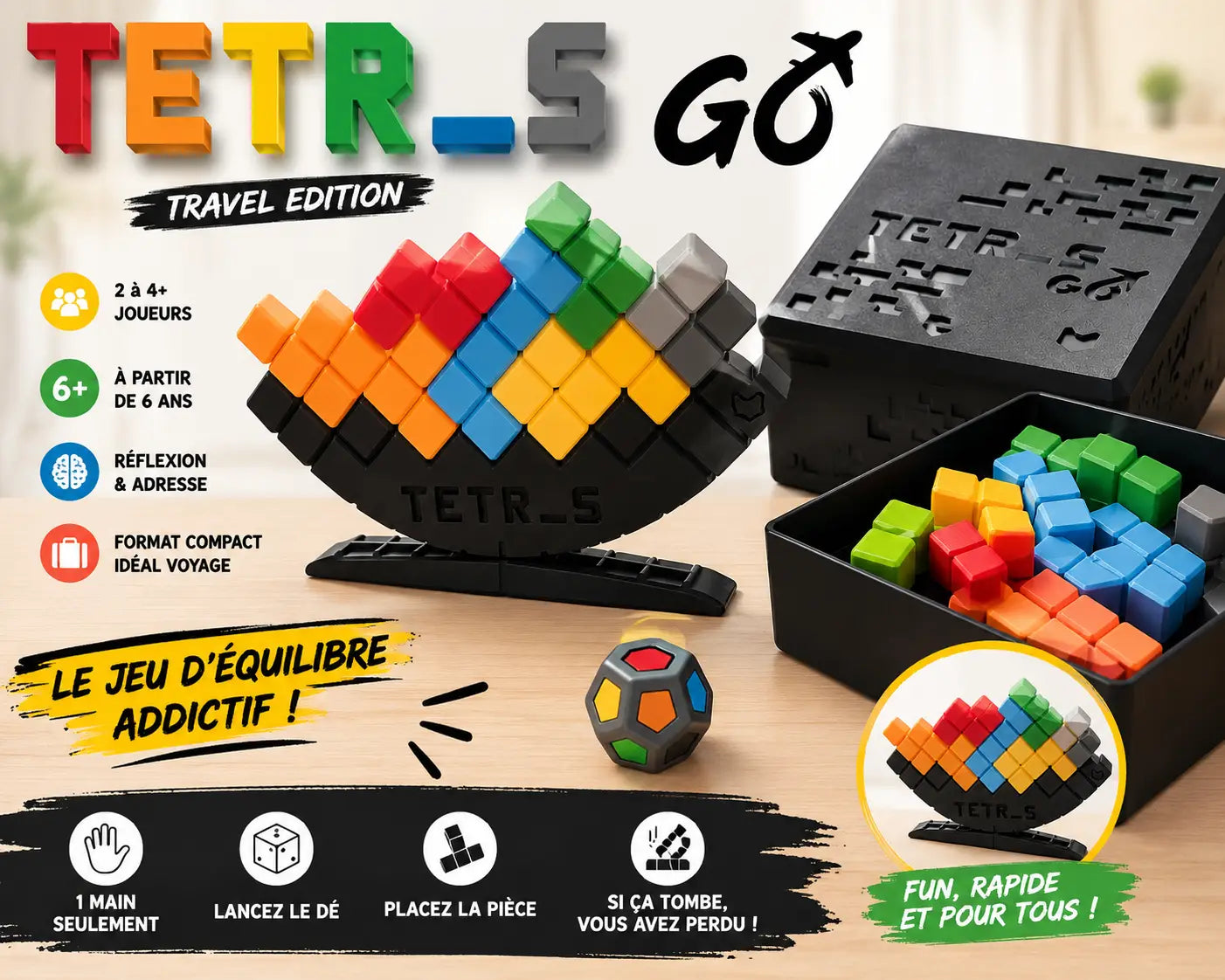 TETR_S GO – Jeu de Voyage Équilibre & Réflexion 🎮✨ Epoxy Kawaii