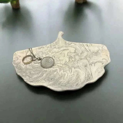 Vide-poche Ginkgo blanc avec touches de noir