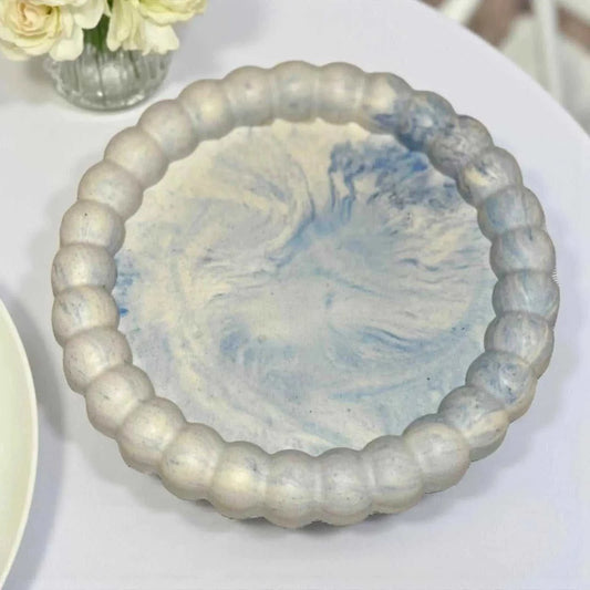 Vide-poche Marguerite bleu marbré clair