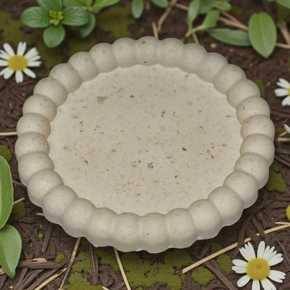 Vide-poche marguerite en Jesmonite effet terrazzo marron et beige naturel, artisanal et décoratif