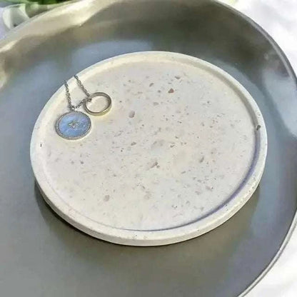 🤎 Vide-Poche Rond Beige Effet Terrazzo Marron – Création artisanale en Jesmonite Epoxy Kawaii